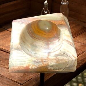 Vintage 1970s Extra Large Onyx Ashtray